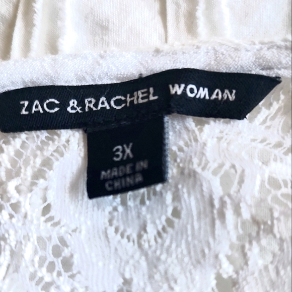 ZAC & RACHEL Sz 3X White Bohemian Blouse - Picture 7 of 7